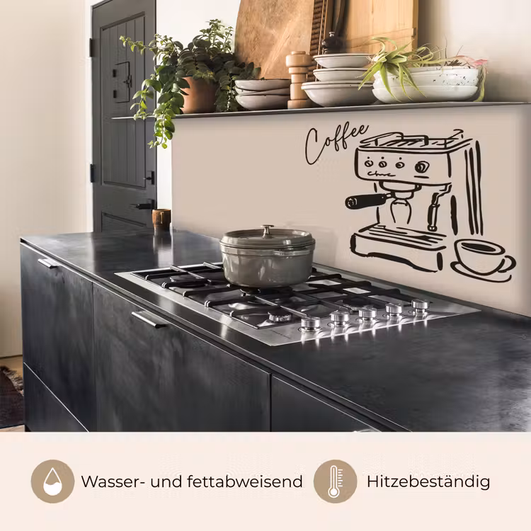 Espressomachine - Beige - Zwart keuken achterwand 2 middel -usp_DE