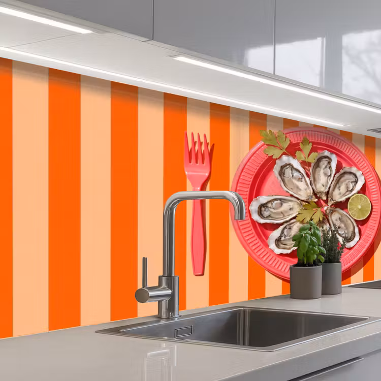 Eten - Oester - Zeevruchten - Oranje - Modern keuken achterwand 2 middel -3d_schuin