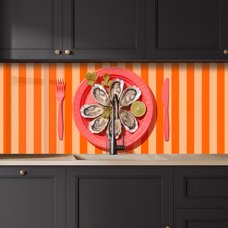 Eten - Oester - Zeevruchten - Oranje - Modern keuken achterwand 2 middel -sfeer1