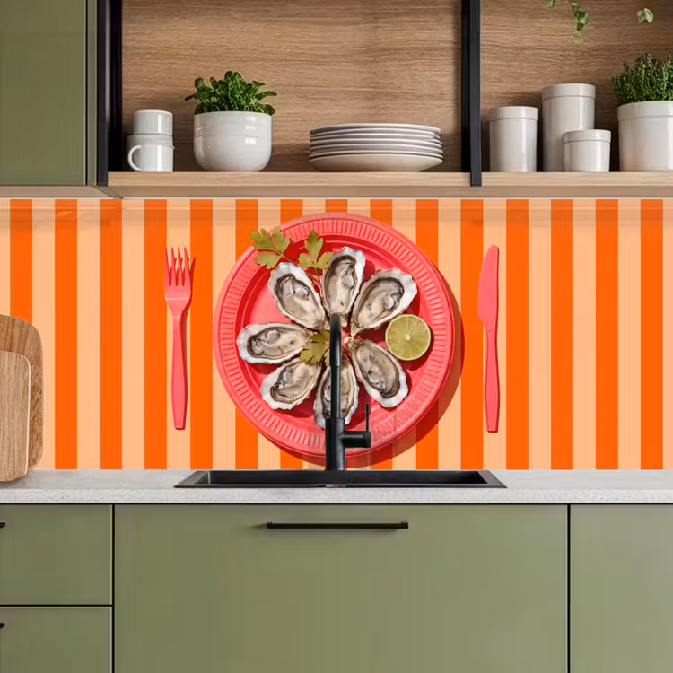 Eten - Oester - Zeevruchten - Oranje - Modern keuken achterwand 2 middel -sfeer3