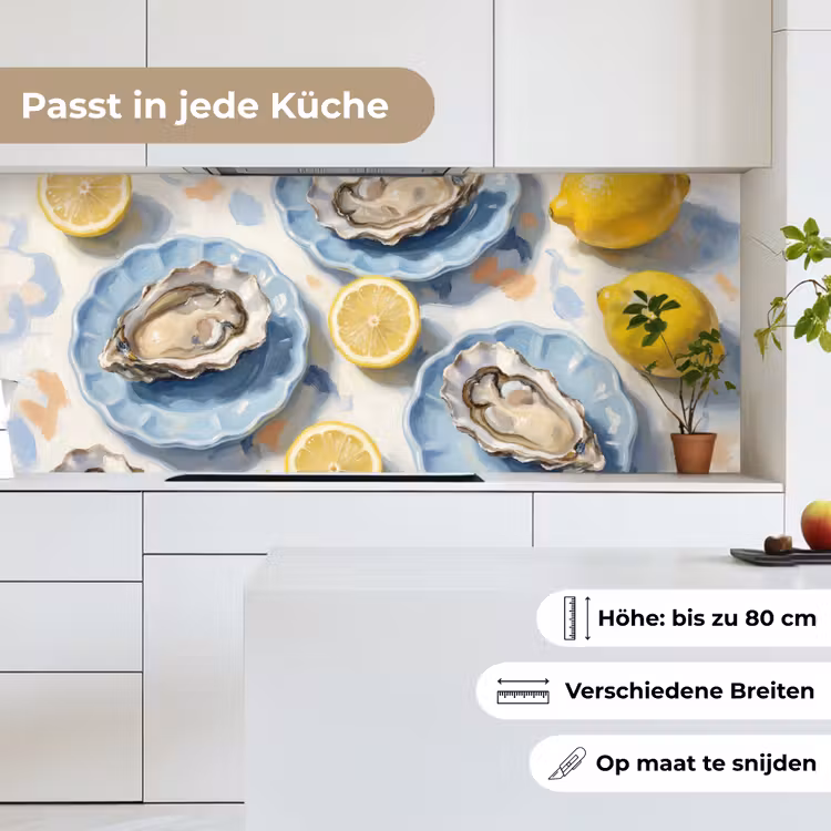 Eten - Oesters - Citroenen - Modern - Geel keuken achterwand 2 middel -sfeer4_DE