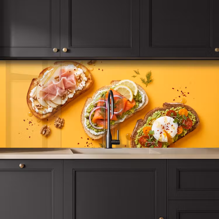 Eten - Brood - Ontbijt - Modern - Kleurrijk keuken achterwand 2 middel -sfeer1