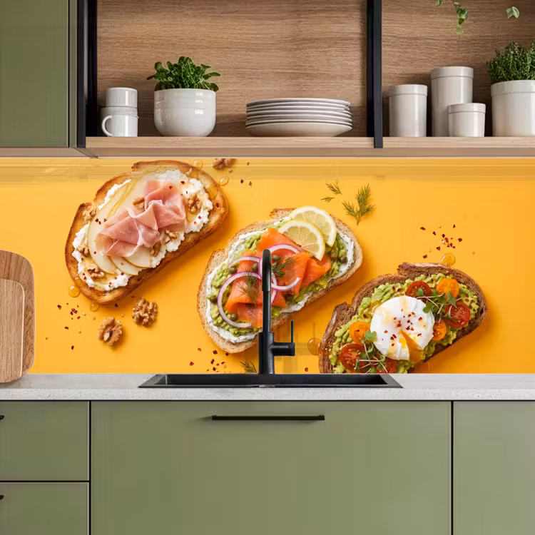 Eten - Brood - Ontbijt - Modern - Kleurrijk keuken achterwand 2 middel -sfeer3