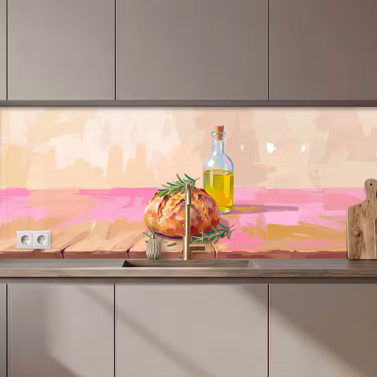 Eten - Brood - Olijfolie - Abstract - Keuken keuken achterwand 2 middel zz_3dshopping