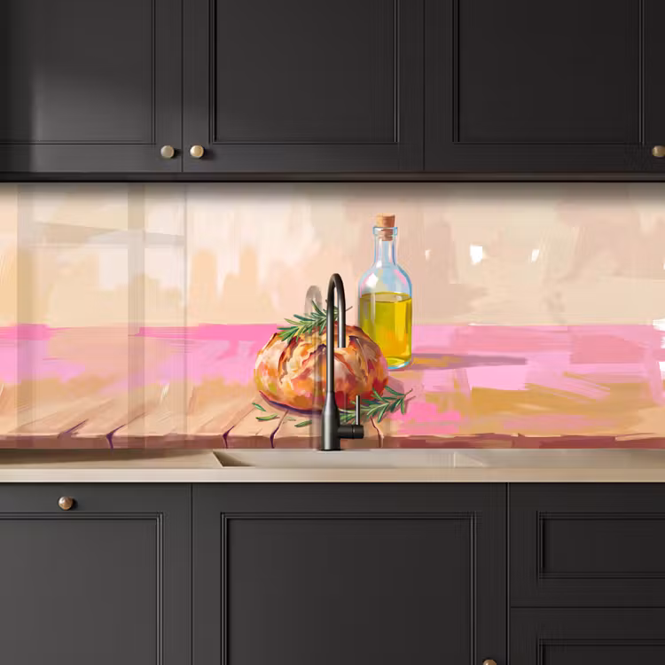 Eten - Brood - Olijfolie - Abstract - Keuken keuken achterwand 2 middel -sfeer1