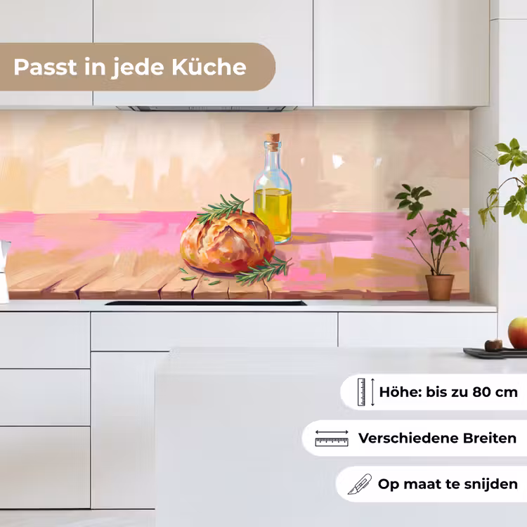Eten - Brood - Olijfolie - Abstract - Keuken keuken achterwand 2 middel -sfeer4_DE