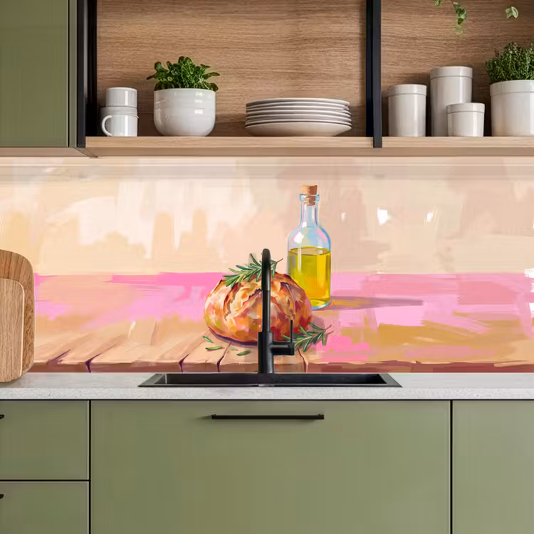 Eten - Brood - Olijfolie - Abstract - Keuken keuken achterwand 2 middel -sfeer3