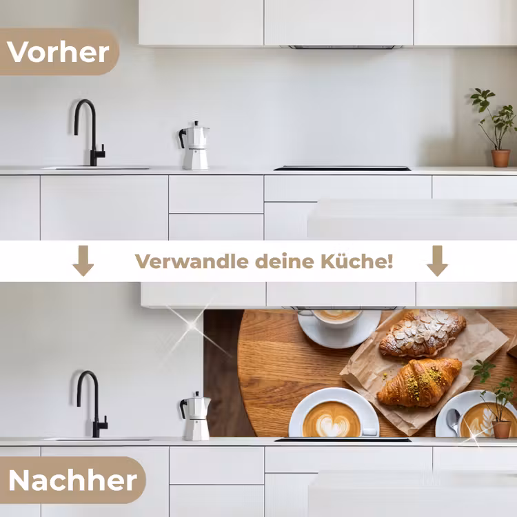 Eten - Croissant - Koffie - Ontbijt - Modern keuken achterwand 2 middel -voor-na_DE