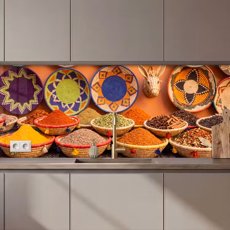 Küchenrückwand - Essen – Farbenfroh – Kultur - Eten - Kleurrijk - Cultuur keuken achterwand 2 middel zz_3dshopping