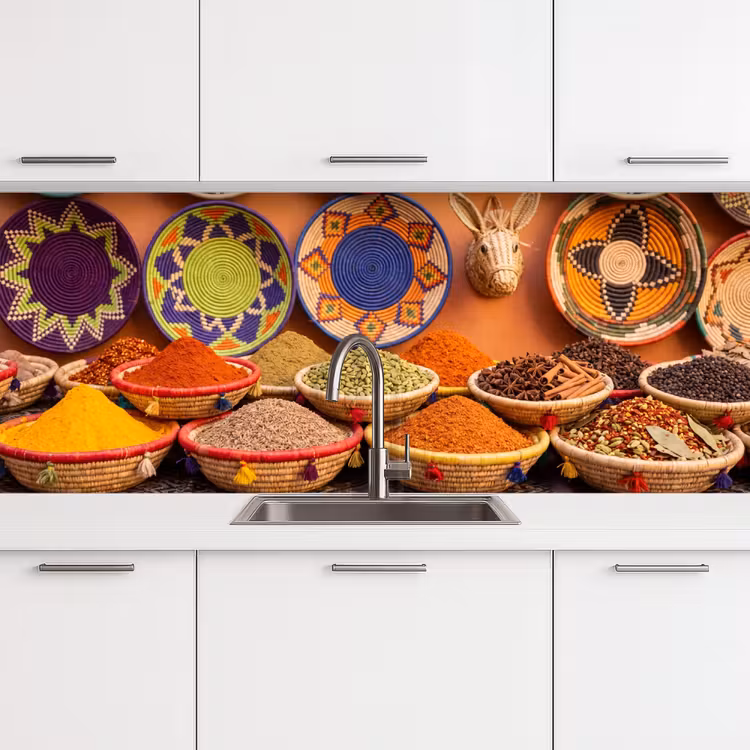 Küchenrückwand - Essen – Farbenfroh – Kultur - Eten - Kleurrijk - Cultuur keuken achterwand 2 middel