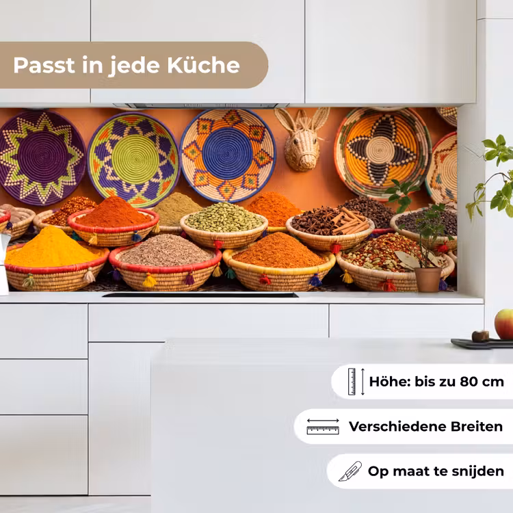 Küchenrückwand - Essen – Farbenfroh – Kultur - Eten - Kleurrijk - Cultuur keuken achterwand 2 middel