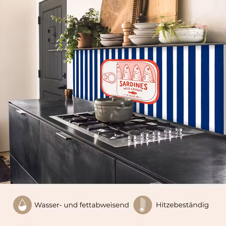 Eten - Vis - Blik - Illustratie - Rood keuken achterwand 2 middel -usp_DE
