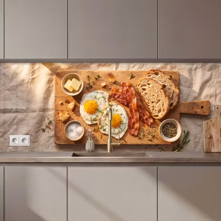 Eten - Ontbijt - Hout - Rustiek - Geel keuken achterwand 2 middel zz_3dshopping