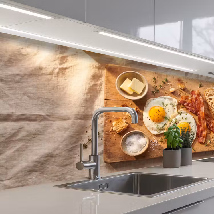 Eten - Ontbijt - Hout - Rustiek - Geel keuken achterwand 2 middel -3d_schuin