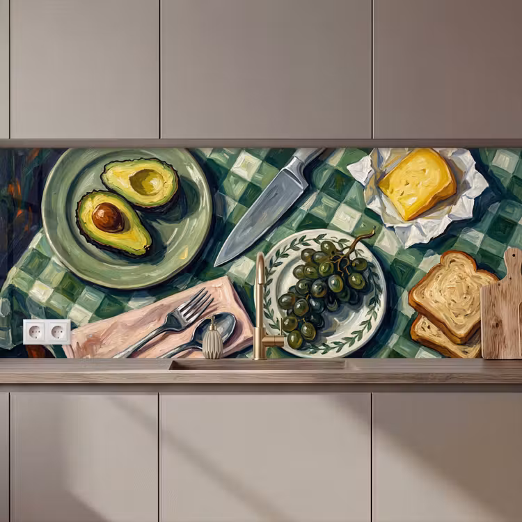 Eten - Ontbijt - Tafel - Modern - Groen keuken achterwand 2 middel zz_3dshopping
