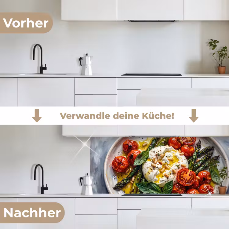 Eten - Groenten - Kaas - Modern - Vers keuken achterwand 2 middel -voor-na_DE