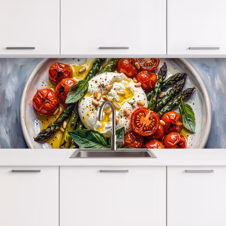 Eten - Groenten - Kaas - Modern - Vers keuken achterwand 2 middel -3d