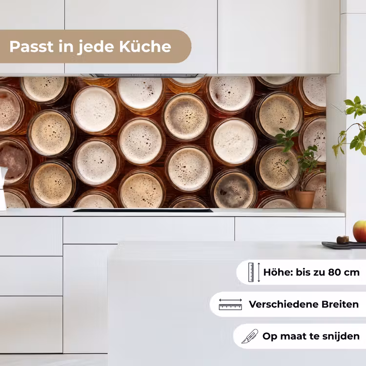 Eten - Glazen - Drank - Patroon - Bruin keuken achterwand 2 middel -sfeer4_DE