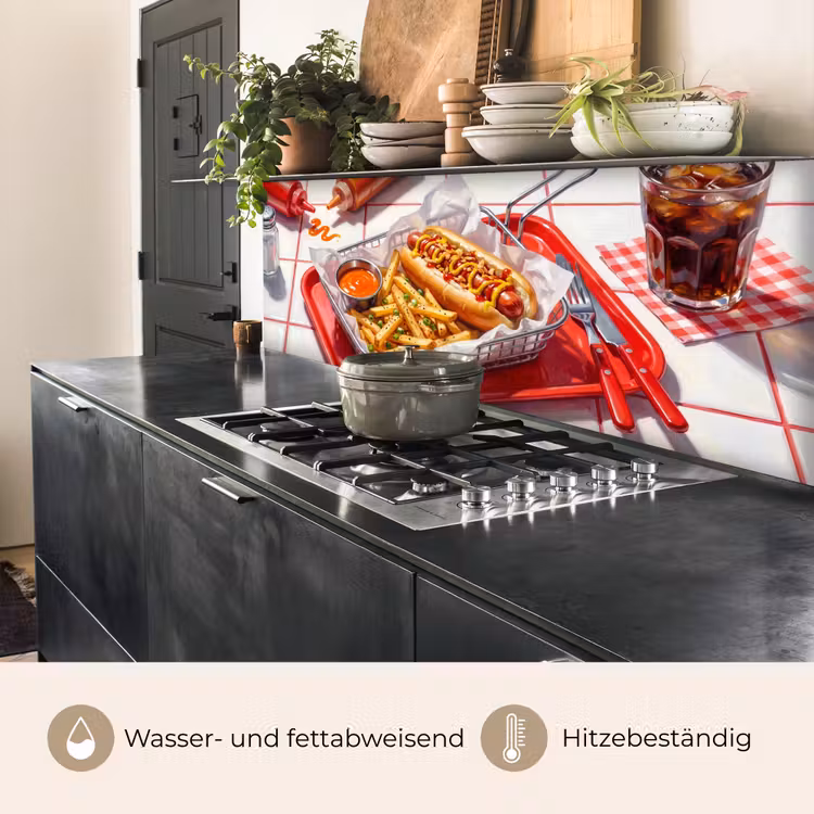 Eten - Hotdog - Fastfood - Modern - Rood keuken achterwand 2 middel -usp_DE