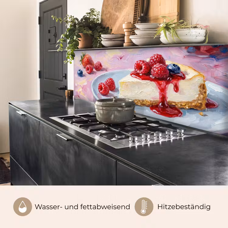 Eten - Cheesecake - Bessen - Abstract - Roze keuken achterwand 2 middel -usp_DE
