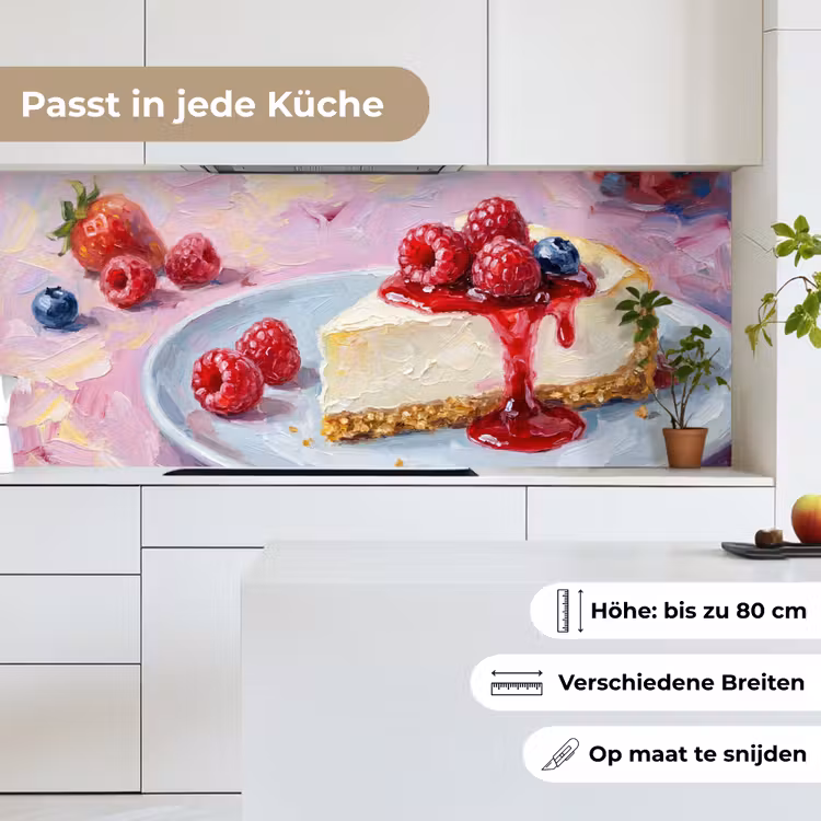 Eten - Cheesecake - Bessen - Abstract - Roze keuken achterwand 2 middel -sfeer4_DE