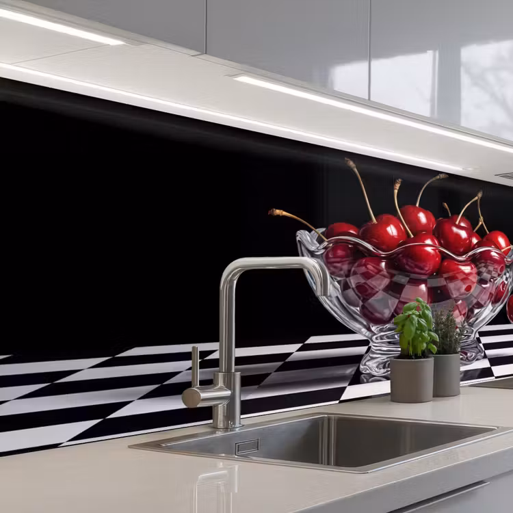 Küchenrückwand - Essen – Kirschen – Rot - Eten - Kersen - Rood keuken achterwand 2 middel