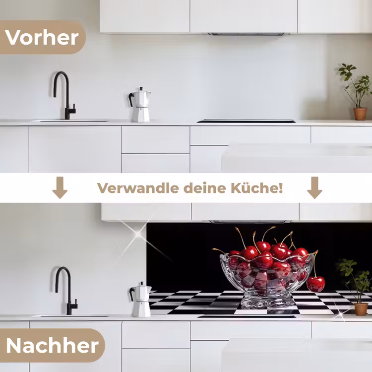 Küchenrückwand - Essen – Kirschen – Rot - Eten - Kersen - Rood keuken achterwand 2 middel