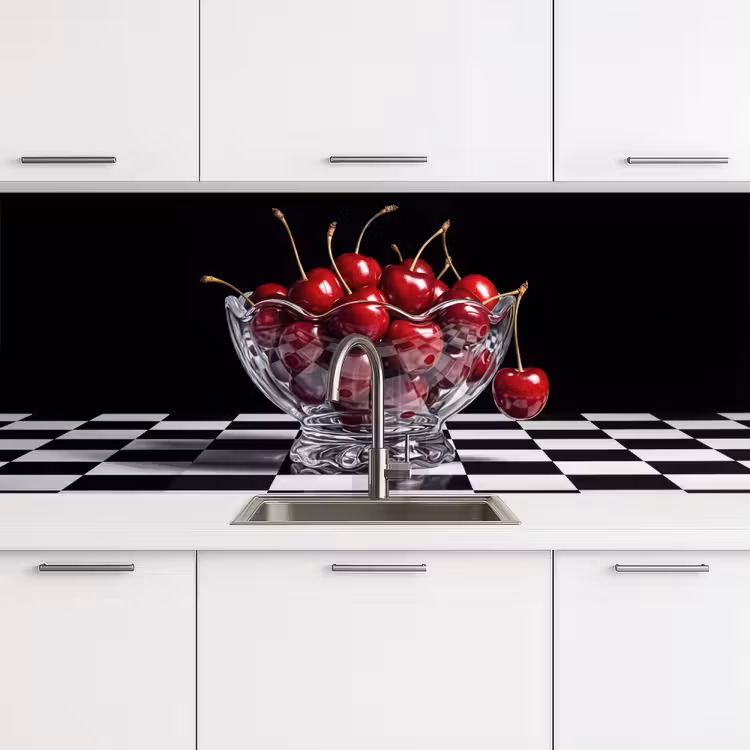 Küchenrückwand - Essen – Kirschen – Rot - Eten - Kersen - Rood keuken achterwand 2 middel