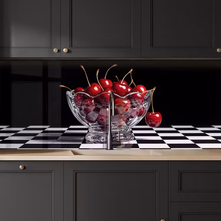 Küchenrückwand - Essen – Kirschen – Rot - Eten - Kersen - Rood keuken achterwand 2 middel