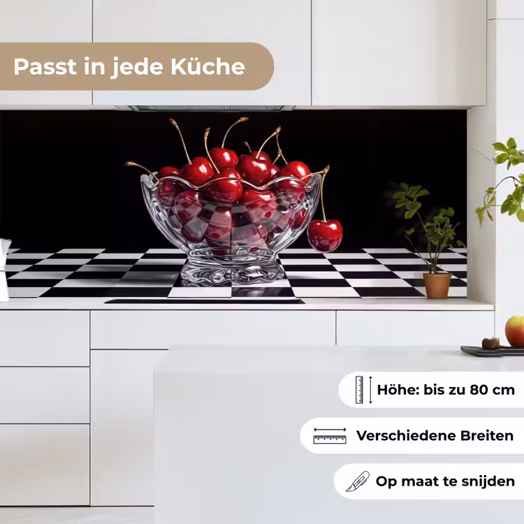 Küchenrückwand - Essen – Kirschen – Rot - Eten - Kersen - Rood keuken achterwand 2 middel