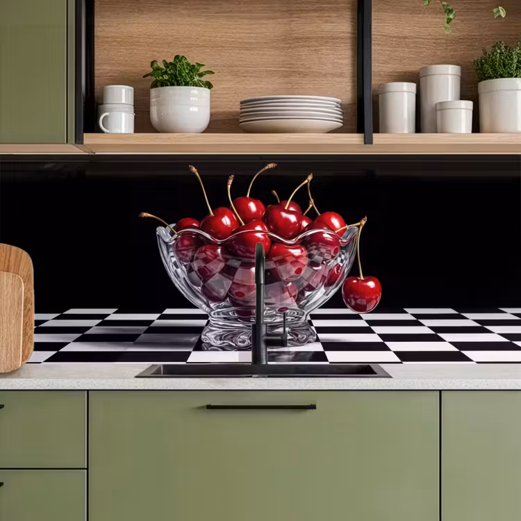 Küchenrückwand - Essen – Kirschen – Rot - Eten - Kersen - Rood keuken achterwand 2 middel