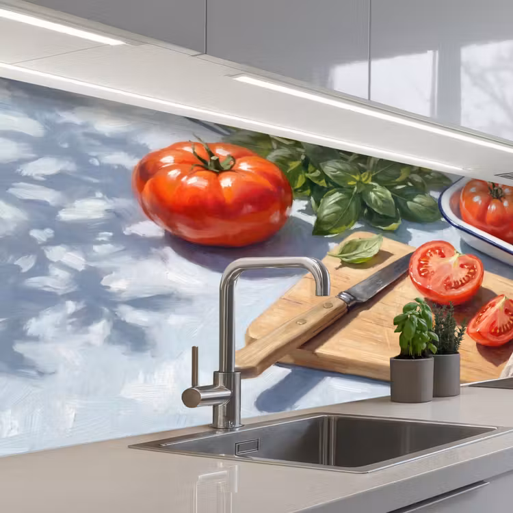 Eten - Keuken - Ingrediënten - Stillleven - Rood keuken achterwand 2 middel -3d_schuin