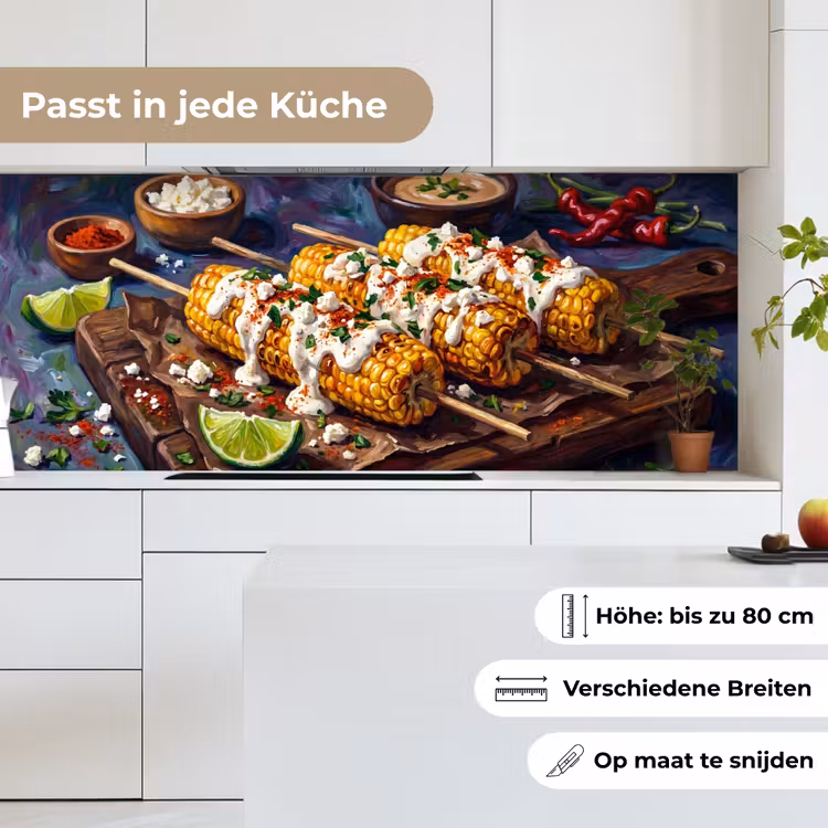 Eten - Maïs - Saus - Geschilderd - Geel keuken achterwand 2 middel -sfeer4_DE