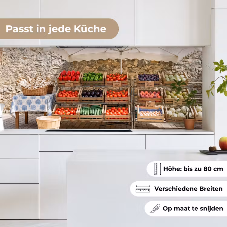Küchenrückwand - Essen – Markt – Frisch - Eten - Markt - Vers keuken achterwand 2 middel