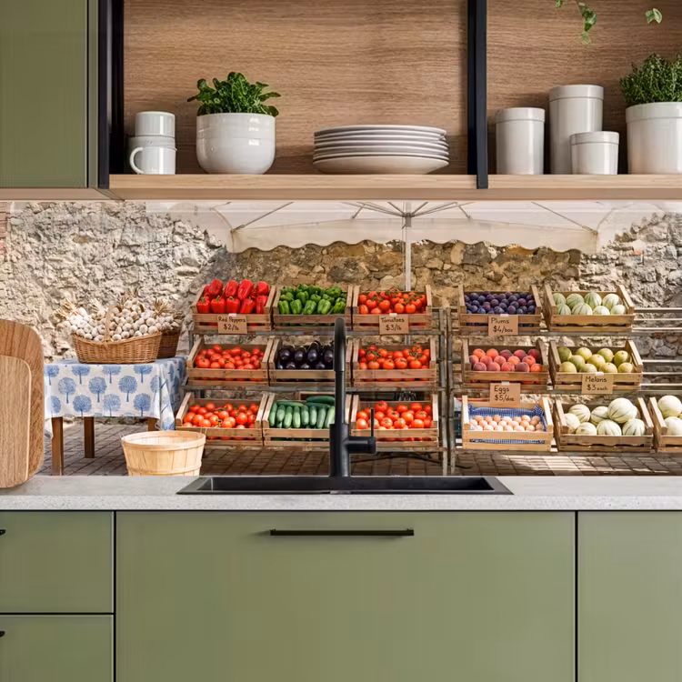 Küchenrückwand - Essen – Markt – Frisch - Eten - Markt - Vers keuken achterwand 2 middel