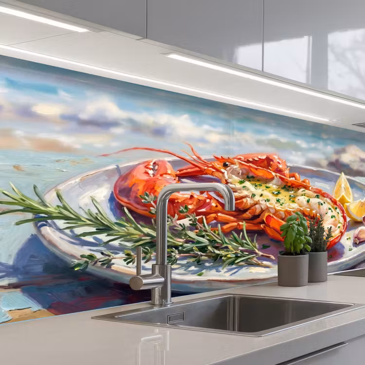 Eten - Zee - Kust - Modern - Blauw keuken achterwand 2 middel -3d_schuin