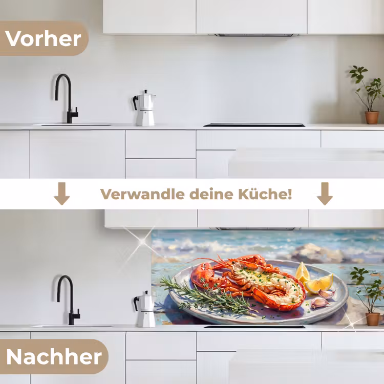 Eten - Zee - Kust - Modern - Blauw keuken achterwand 2 middel -voor-na_DE