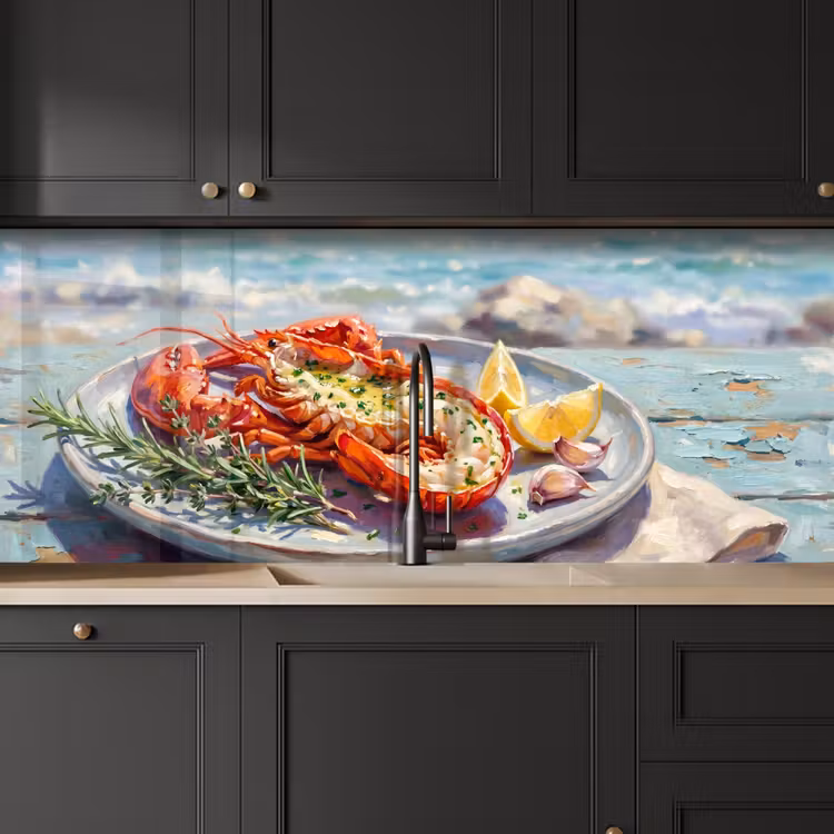 Eten - Zee - Kust - Modern - Blauw keuken achterwand 2 middel -sfeer1