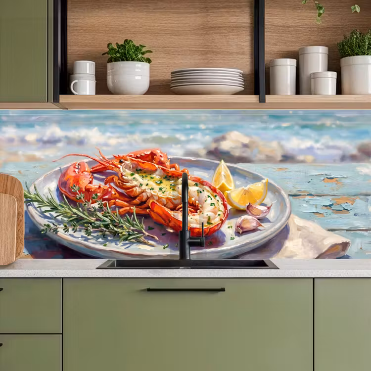 Eten - Zee - Kust - Modern - Blauw keuken achterwand 2 middel -sfeer3