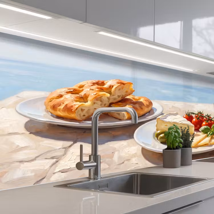 Eten - Middellandse Zee - Natuur - Geschilderd keuken achterwand 2 middel -3d_schuin