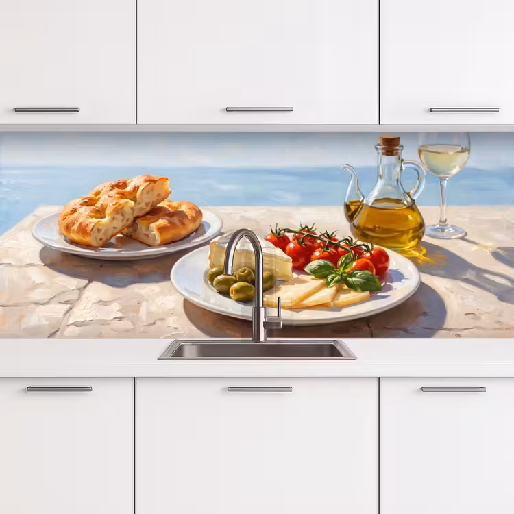 Eten - Middellandse Zee - Natuur - Geschilderd keuken achterwand 2 middel -3d