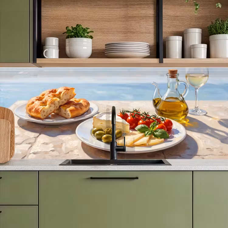 Eten - Middellandse Zee - Natuur - Geschilderd keuken achterwand 2 middel -sfeer3