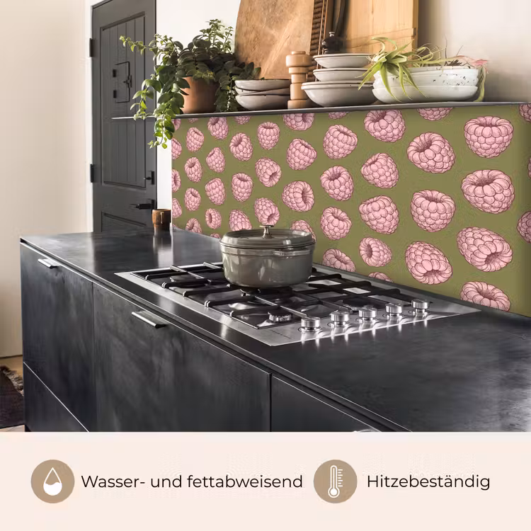Eten - Patroon - Illustratie - Roze - Groen keuken achterwand 2 middel -usp_DE