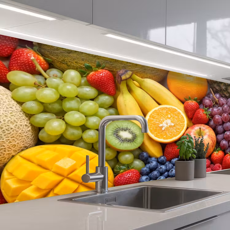 Eten - Fruit - Vers - Kleurrijk - Voeding keuken achterwand 2 middel -3d_schuin