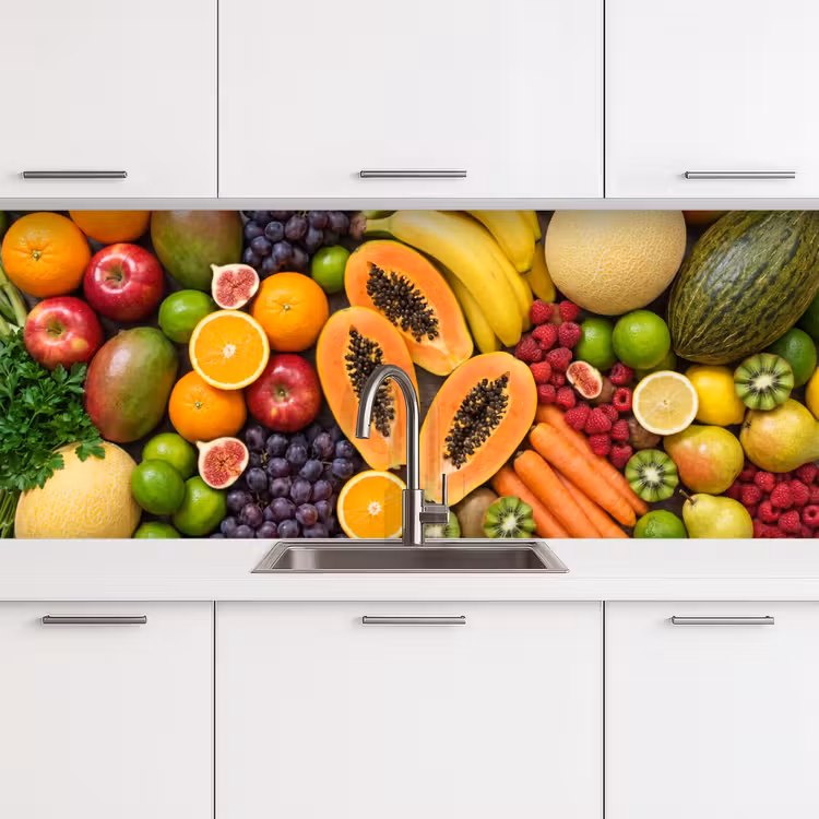 Eten - Fruit - Groenten - Vers - Kleurrijk keuken achterwand 2 middel -3d