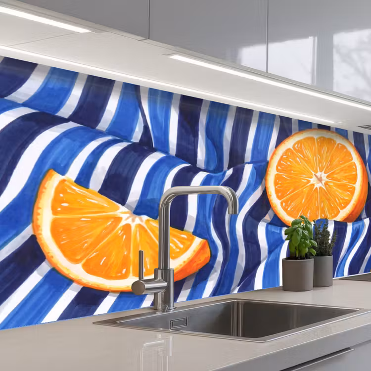 Küchenrückwand - Essen – Obst – Orange - Eten - Fruit - Oranje keuken achterwand 2 middel