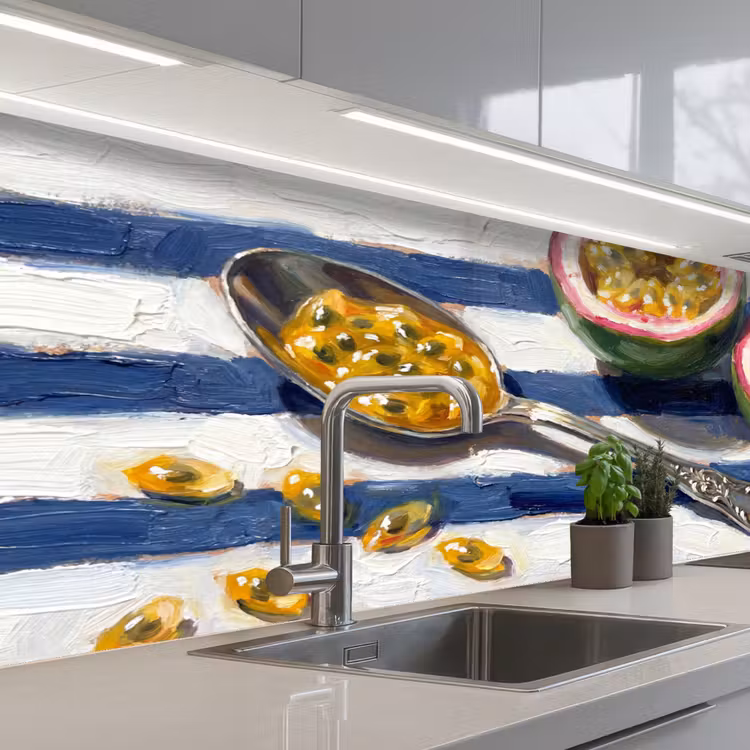 Eten - Passievrucht - Tropisch - Modern - Kleurrijk keuken achterwand 2 middel -3d_schuin