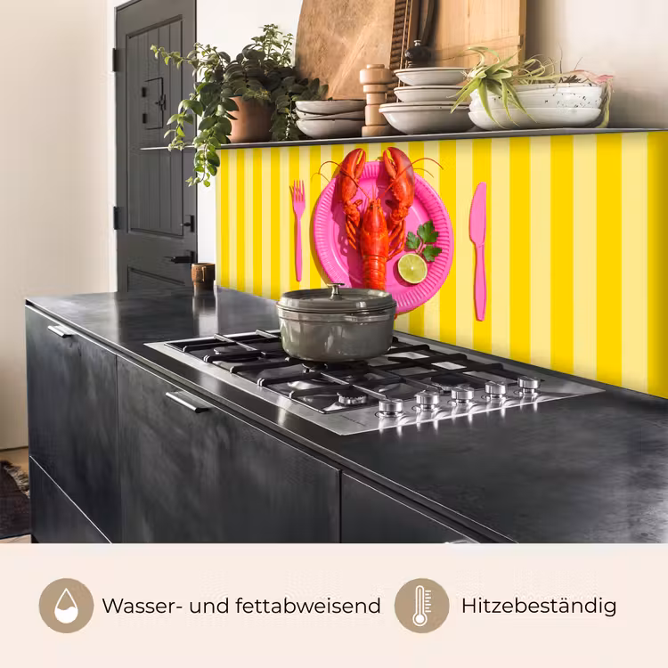 Eten - Roze - Geel - Modern - Culinaire keuken achterwand 2 middel -usp_DE