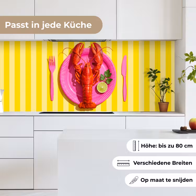 Eten - Roze - Geel - Modern - Culinaire keuken achterwand 2 middel -sfeer4_DE