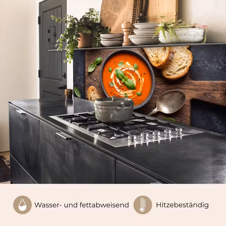 Eten - Soep - Basilicum - Rustiek - Rood keuken achterwand 2 middel -usp_DE